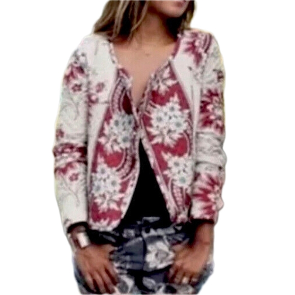 Zara TRF Quilted Floral Moto Jacket [Size Small] - Picture 4 of 12
